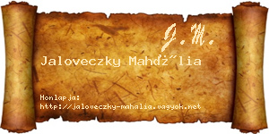 Jaloveczky Mahália névjegykártya