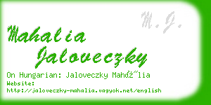 mahalia jaloveczky business card